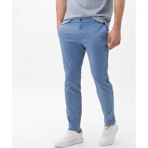 BRAX Silvio Hi-Flex Stretch Slim Chino in Smoke Blue Preppy Work Wear